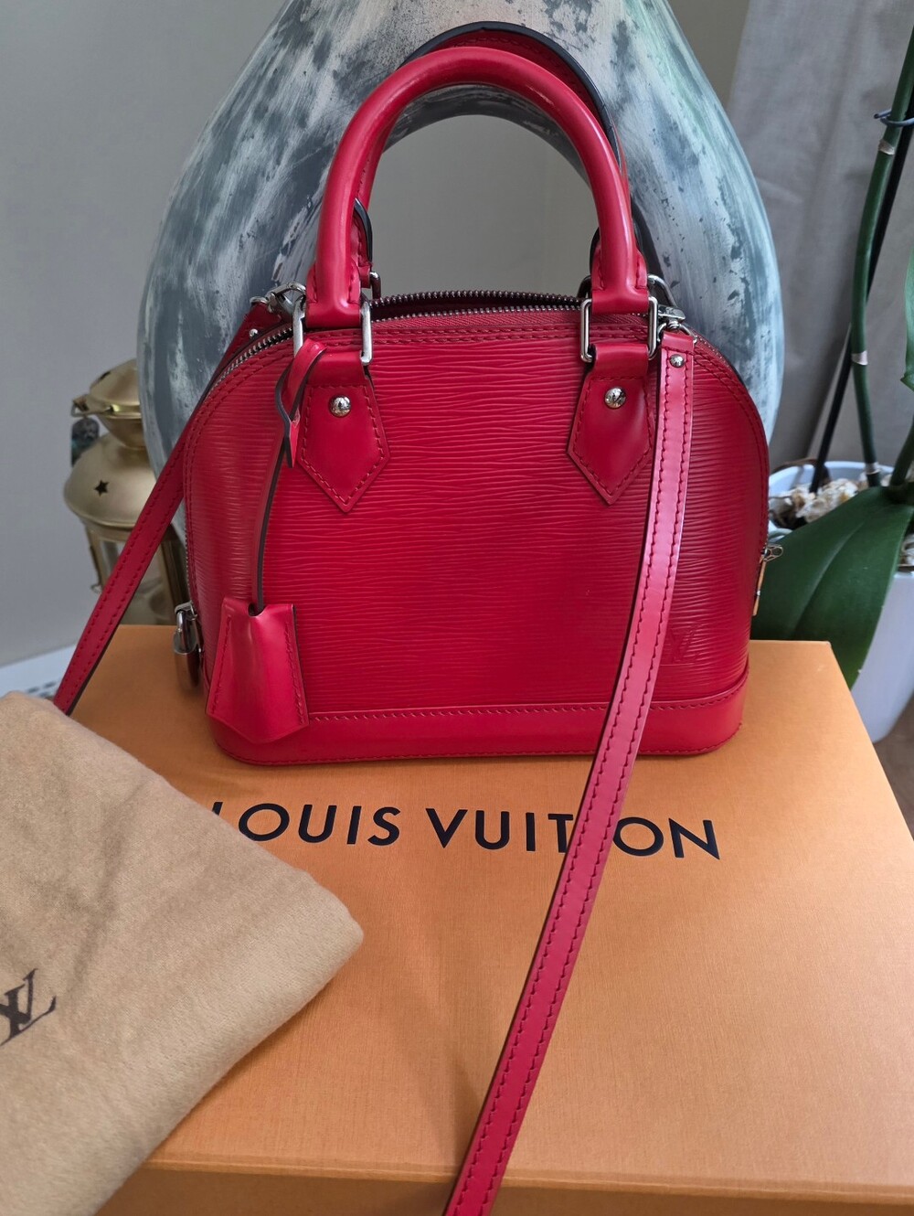 #006 Louis Vuitton Alma BB Red Epi Leather